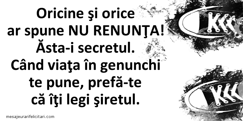 NU RENUNŢA!