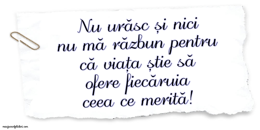 Nu urăsc și nici nu mă răzbun