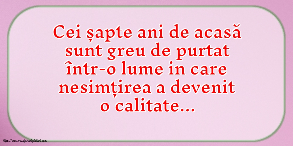 Familie Cei șapte ani de acasă
