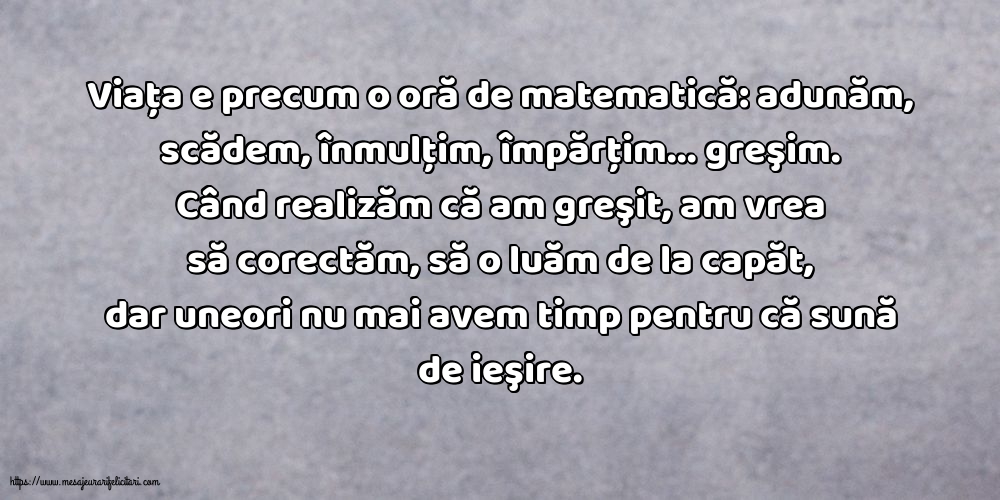 Familie Viața e precum o oră de matematică