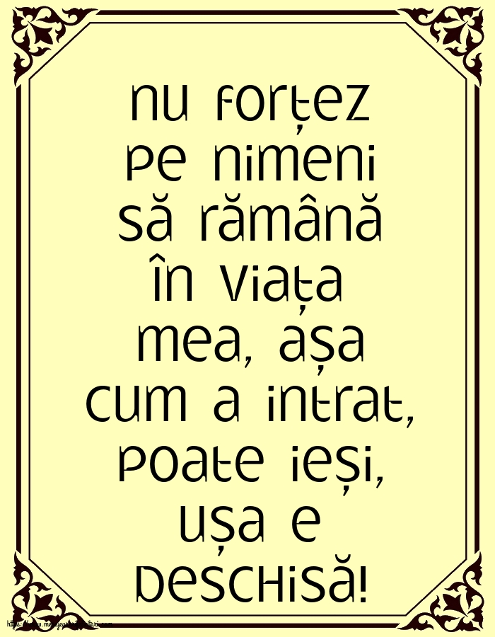 Familie Nu forțez pe nimeni să rămână în viața mea