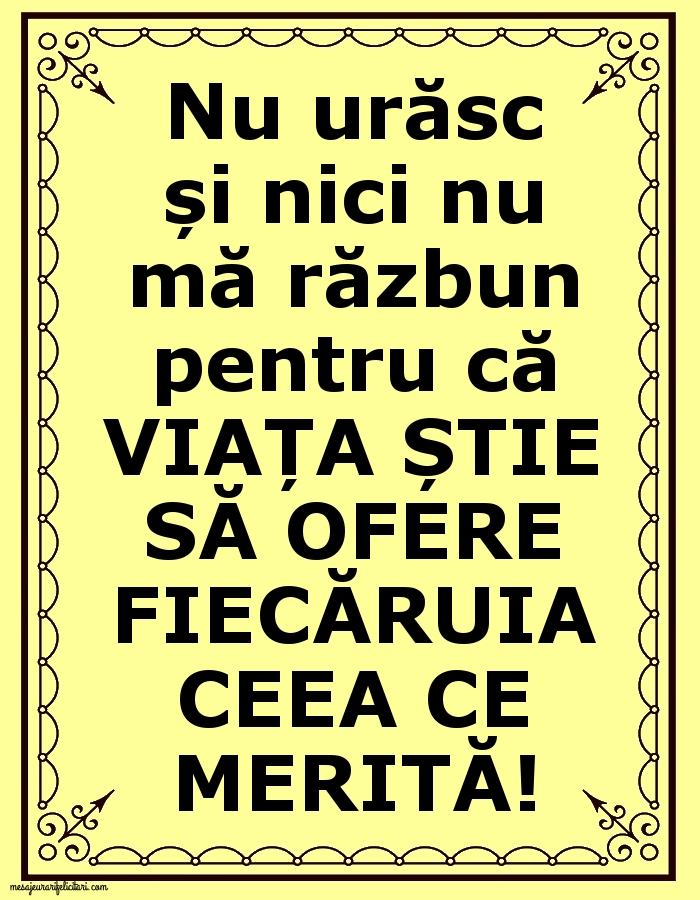 Nu urăsc și nici nu mă răzbun