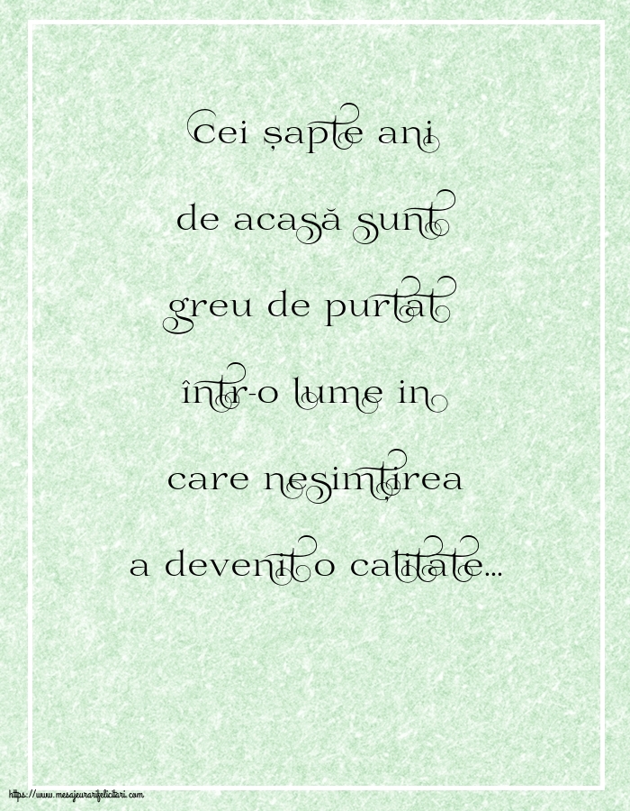 Familie Cei șapte ani de acasă