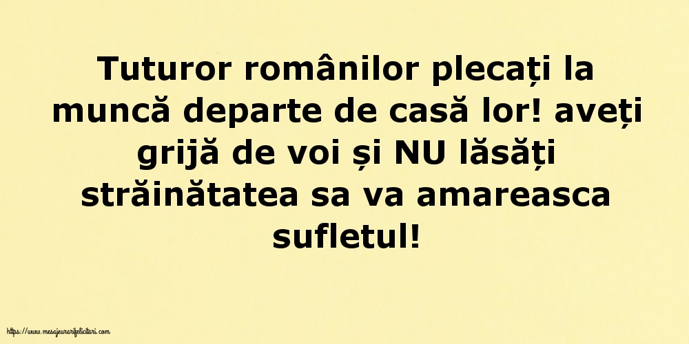 Familie Tuturor românilor plecați