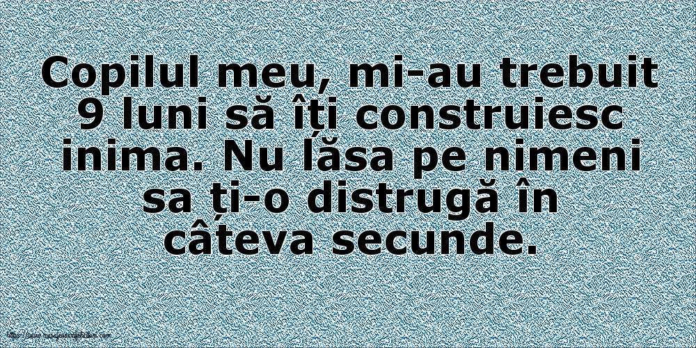 Familie Copilul meu, mi-au trebuit 9 luni să îți construiesc inima.