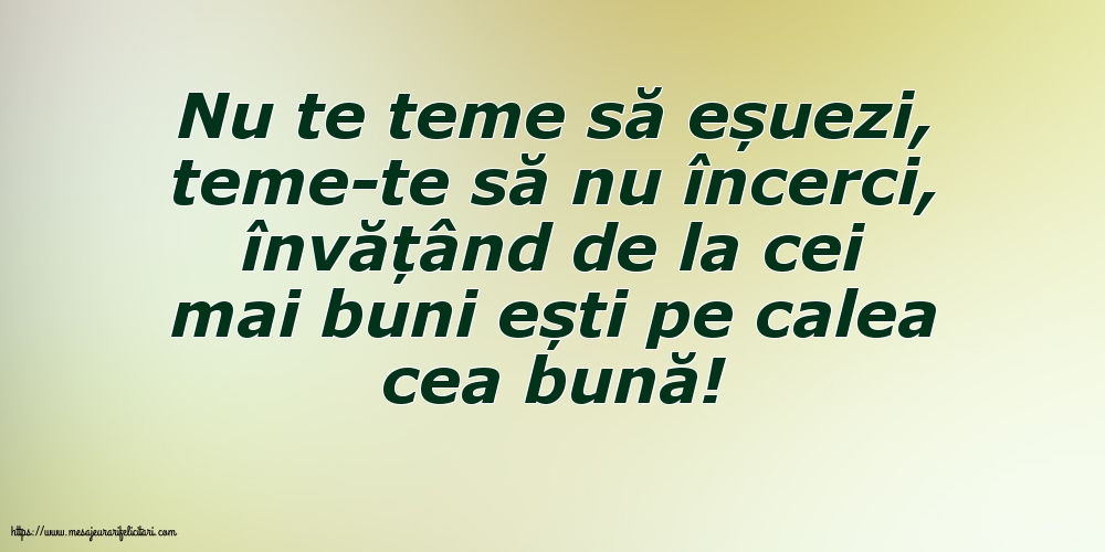 Familie Nu te teme să eșuezi, teme-te să nu încerci!