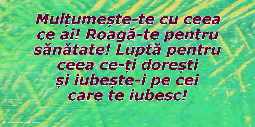 Familie Mulțumește-te cu ceea ce ai! Roagă-te pentru sănătate!