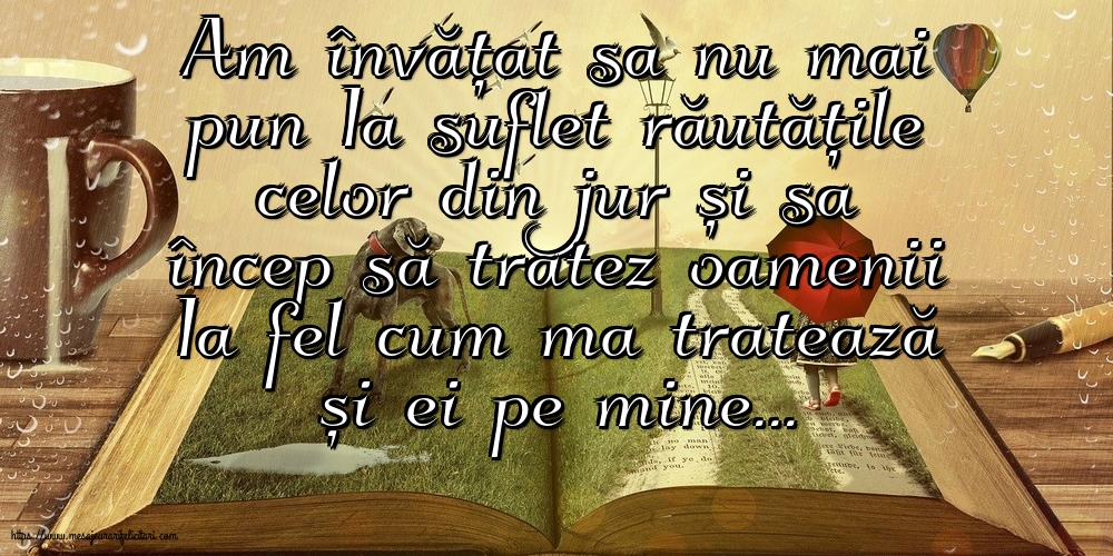 Am învățat sa nu mai pun Ia suflet răutățile