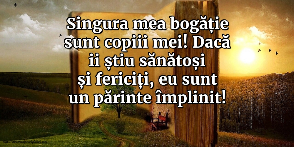 Singura mea bogăție sunt copiii mei