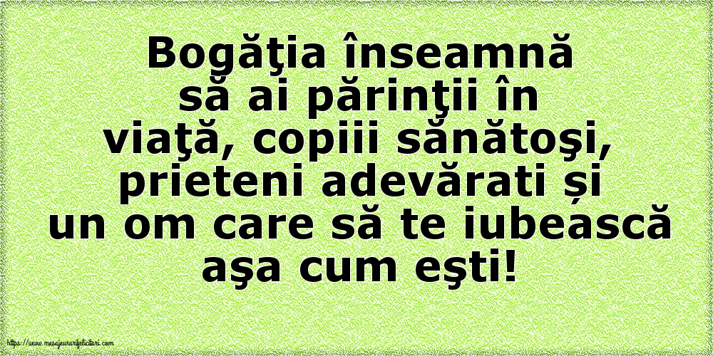 Bogăţia înseamnă să