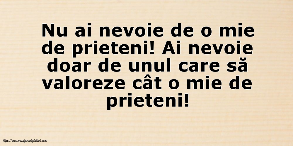 Nu ai nevoie de o mie de prieteni!