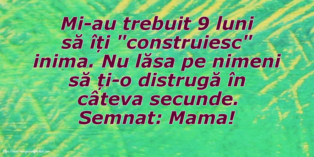 Familie Semnat: Mama! Mi-au trebuit 9 luni