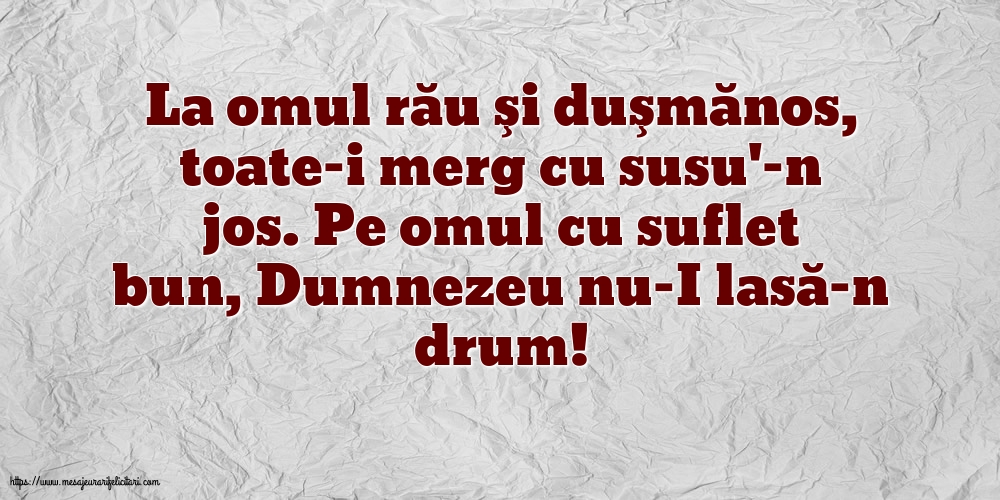La omul rău şi duşmănos