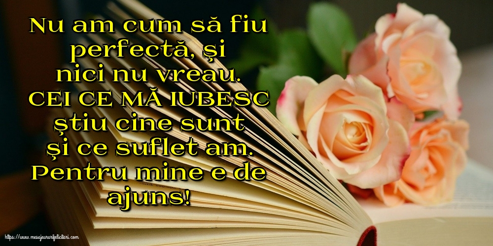 Nu am cum să fiu perfectă