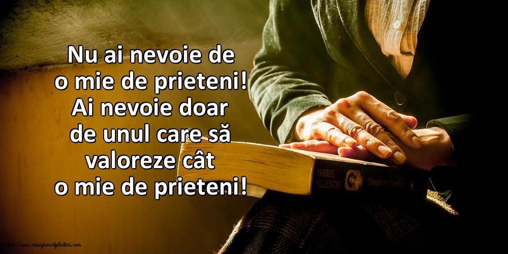 Nu ai nevoie de o mie de prieteni!