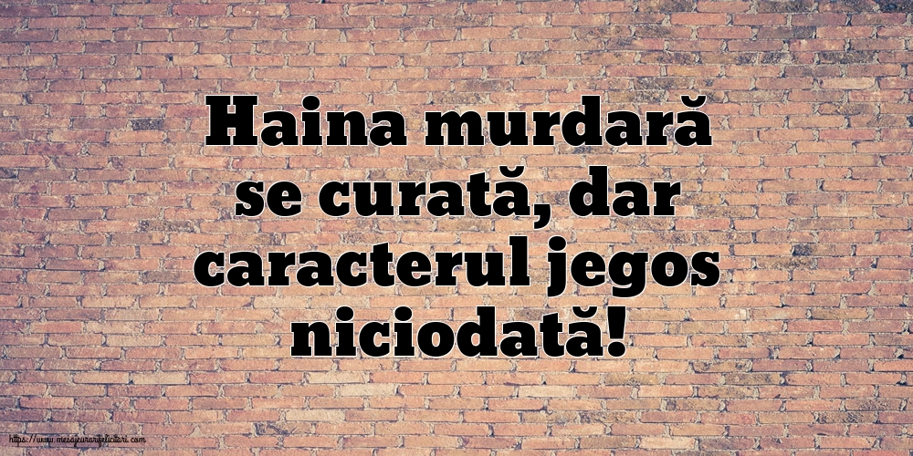 Haina murdară se curată