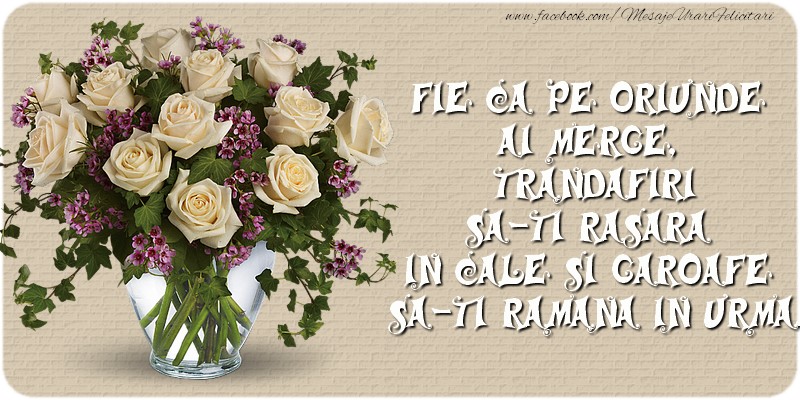 Fie ca pe oriunde ai merge, trandafiri sa-ti rasara in cale