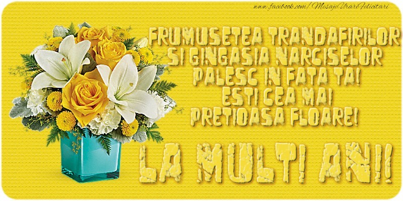 Felicitari de Florii - Esti cea mai pretioasa floare! - mesajeurarifelicitari.com