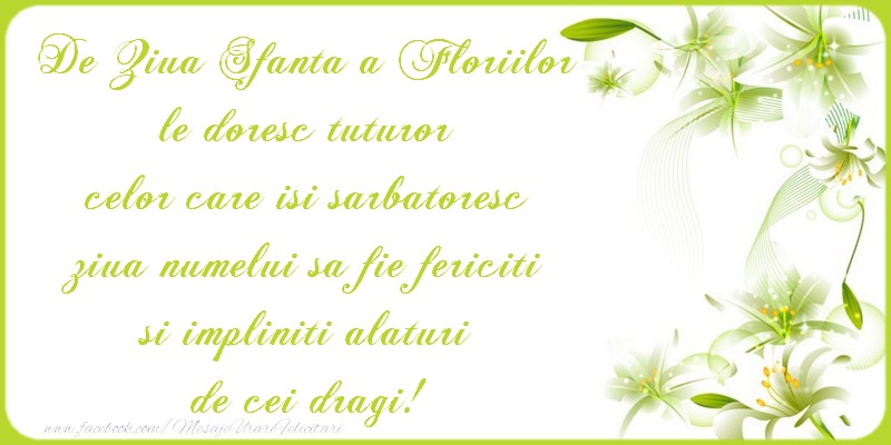 De Ziua Sfanta a Floriilor