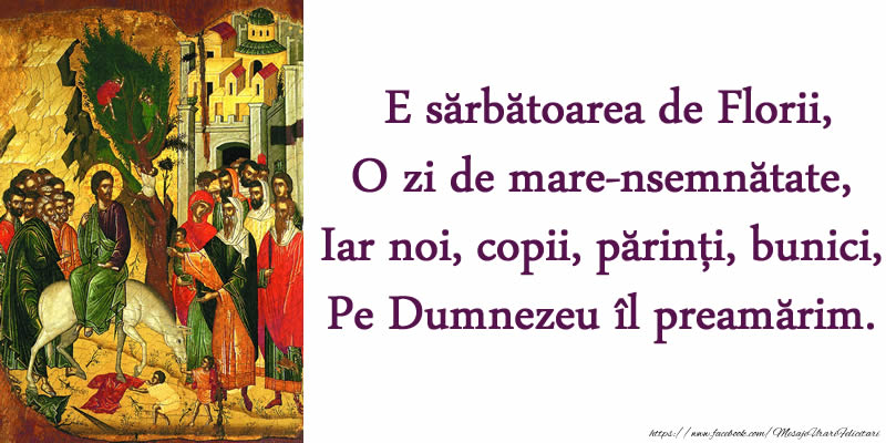 E sărbătoarea de Florii