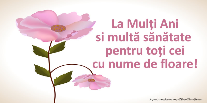 La Multi Ani si multa sanatate pentru toti cei cu nume de floare!