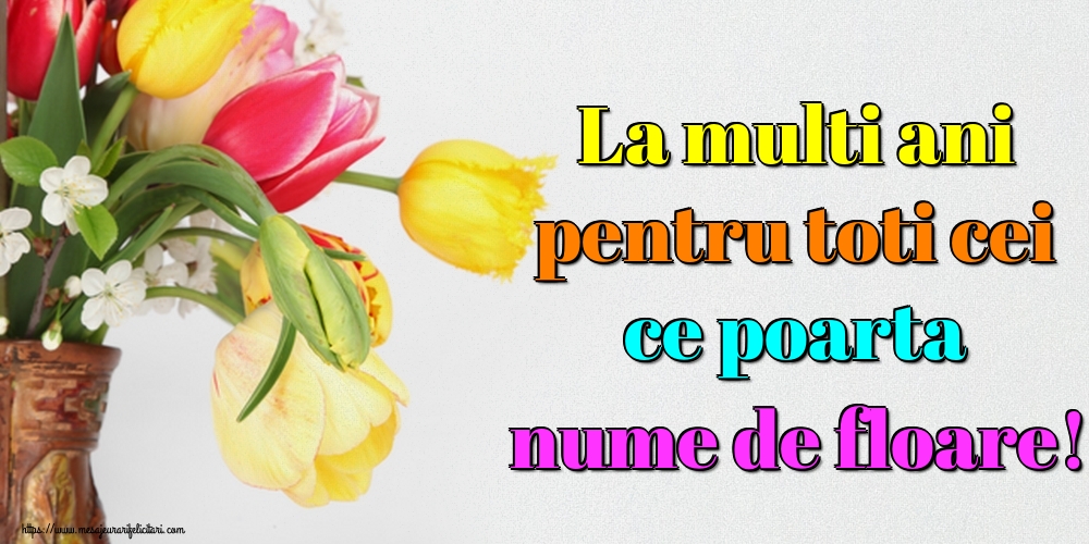 Florii La multi ani pentru toti cei ce poarta nume de floare!