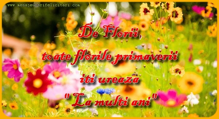 Felicitari de Florii - La multi ani de Florii - mesajeurarifelicitari.com