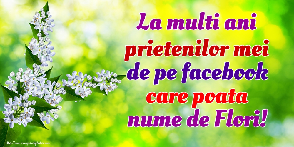 La multi ani prietenilor mei de pe facebook care poata nume de Flori!