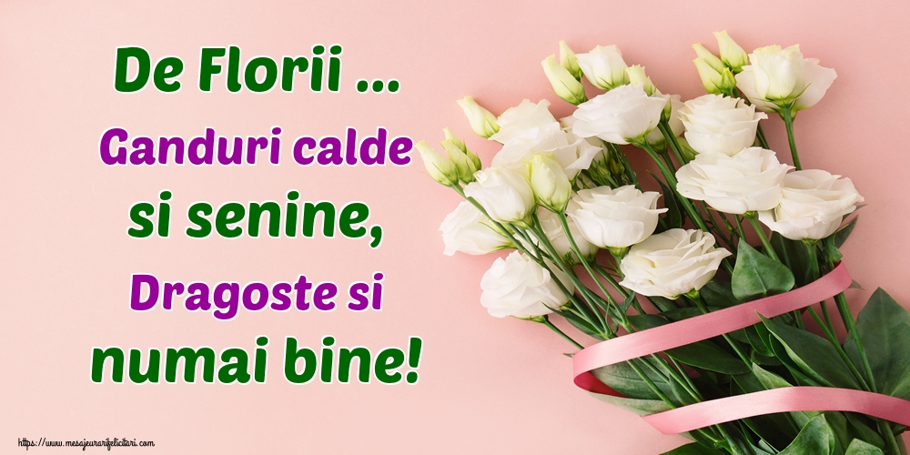 De Florii ... Ganduri calde si senine, Dragoste si numai bine!