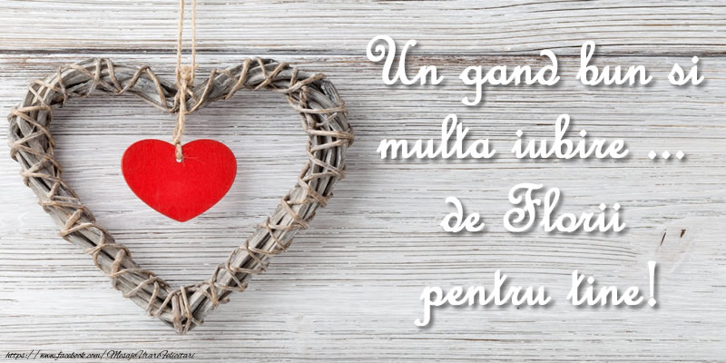 Un gand bun si multa iubire ... de Florii pentru tine!