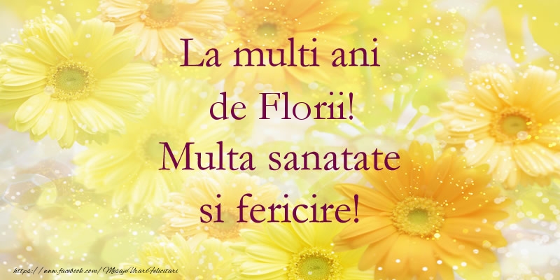 Felicitari de Florii - La multi ani de Florii! Multa sanatate si fericire! - mesajeurarifelicitari.com