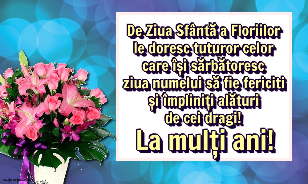 De Ziua Sfântă a Floriilor le doresc tuturor