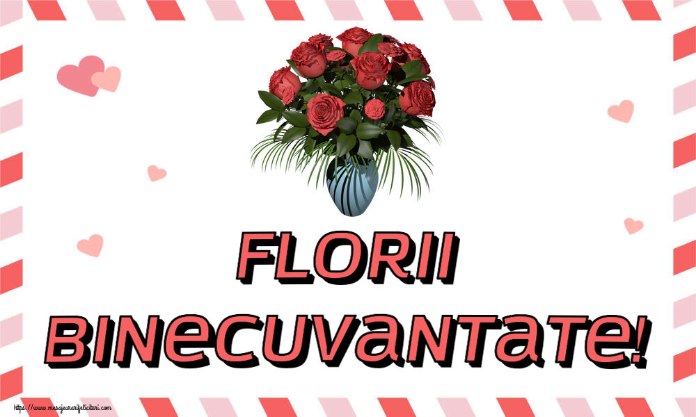 Felicitari de Florii - Florii binecuvantate! ~ vaza cu trandafiri - mesajeurarifelicitari.com