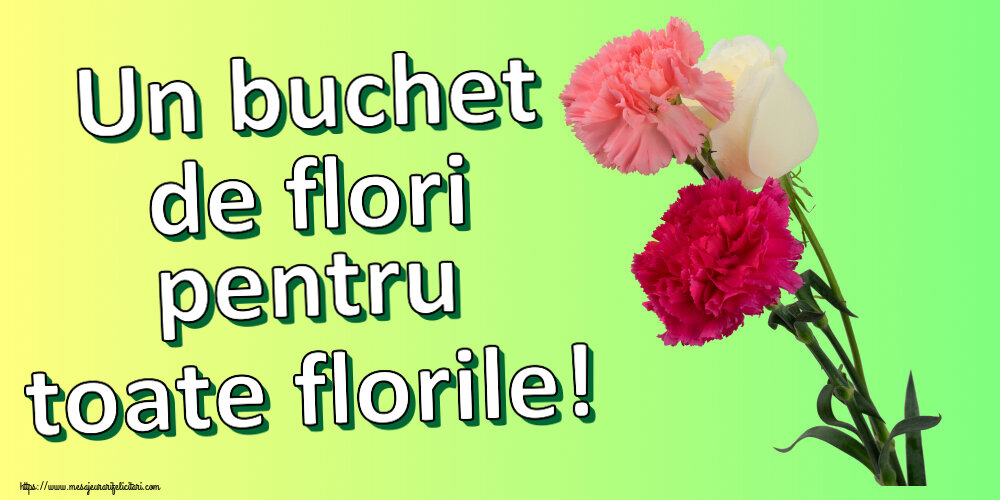 Felicitari de Florii - Un buchet de flori pentru toate florile! ~ trei garoafe - mesajeurarifelicitari.com