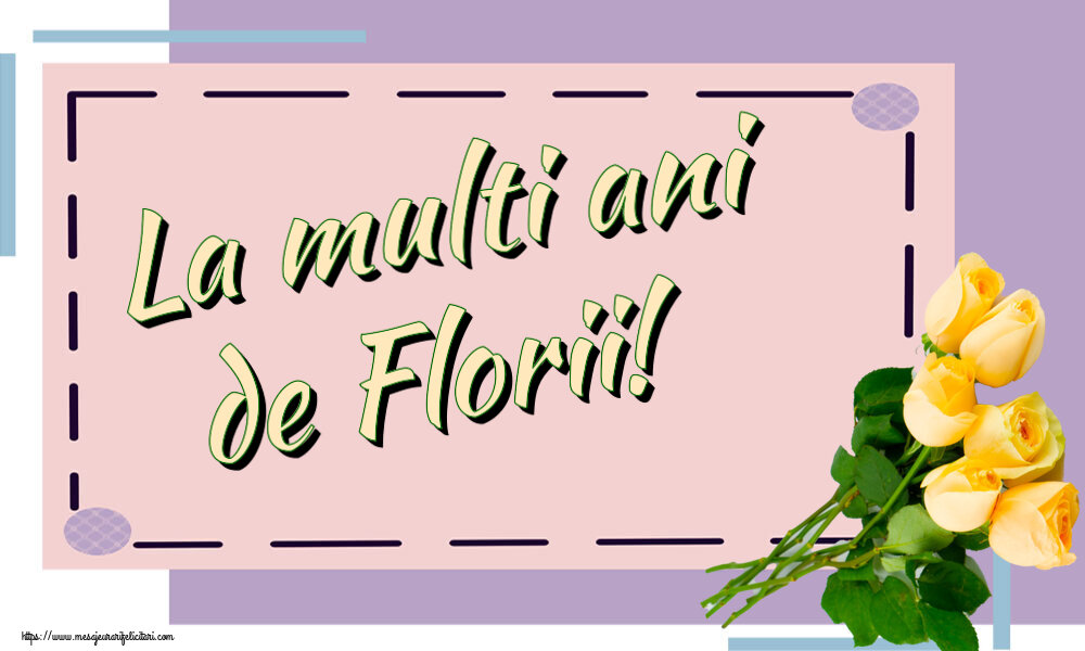 Felicitari de Florii - La multi ani de Florii! ~ șapte trandafiri galbeni - mesajeurarifelicitari.com