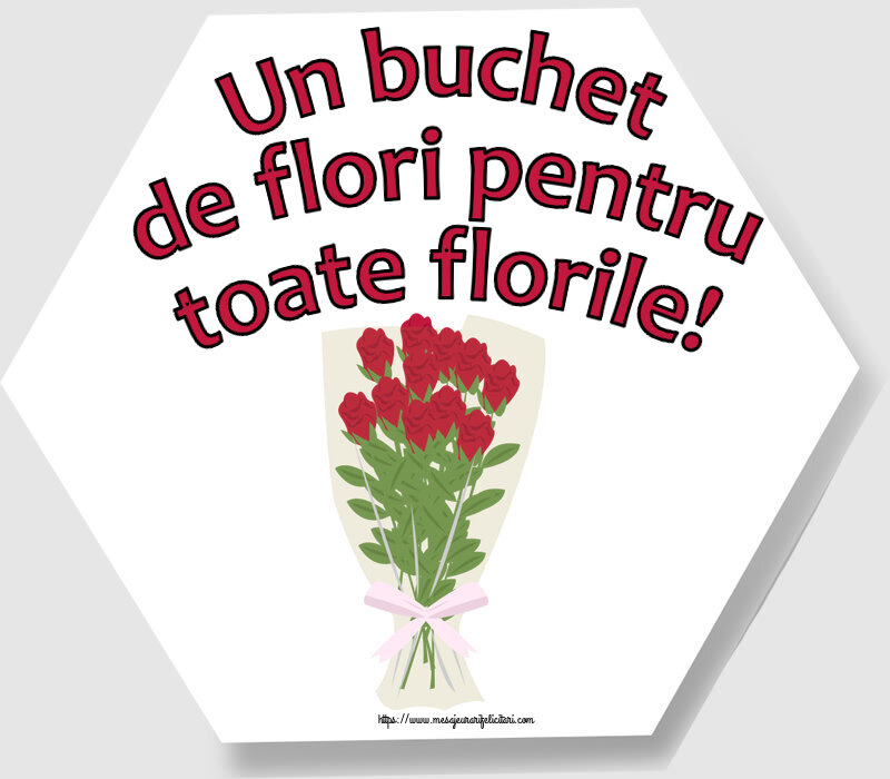 Felicitari de Florii - Un buchet de flori pentru toate florile! ~ desen cu buchet de trandafiri - mesajeurarifelicitari.com