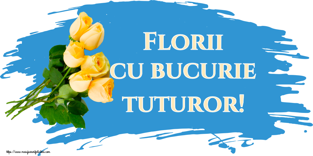 Felicitari de Florii - Florii cu bucurie tuturor! ~ șapte trandafiri galbeni - mesajeurarifelicitari.com