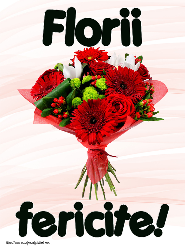 Felicitari de Florii - Florii fericite! ~ buchet cu gerbere - mesajeurarifelicitari.com