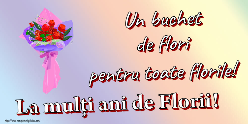 Felicitari de Florii - Un buchet de flori pentru toate florile! La mulți ani de Florii! ~ trandafiri clipart - mesajeurarifelicitari.com