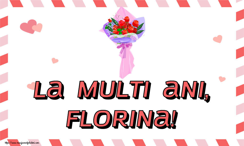 La multi ani, Florina! ~ trandafiri clipart