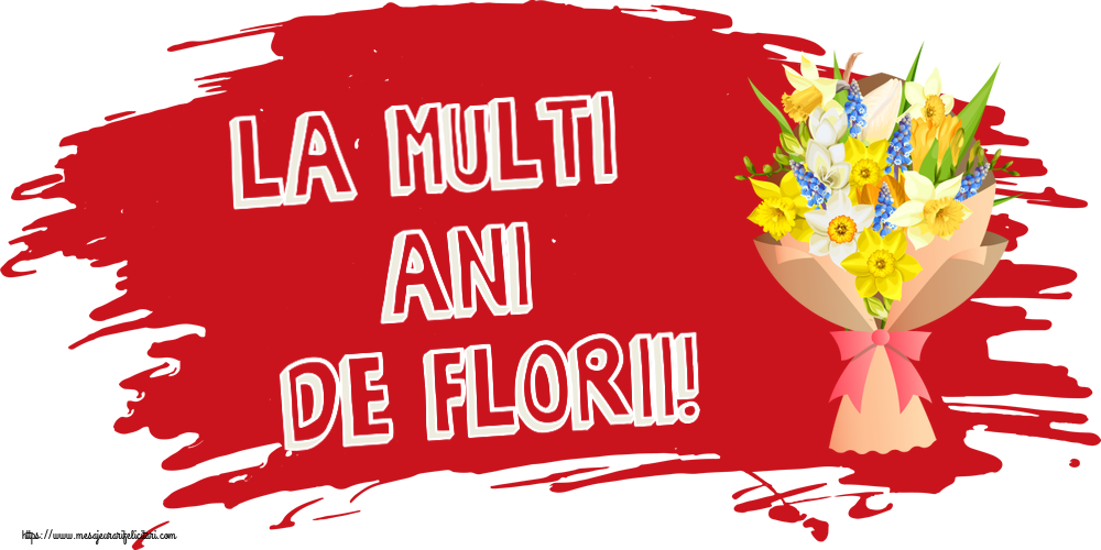 Felicitari de Florii - La Multi Ani de Florii! ~ flori galbene, albe și albastre - mesajeurarifelicitari.com