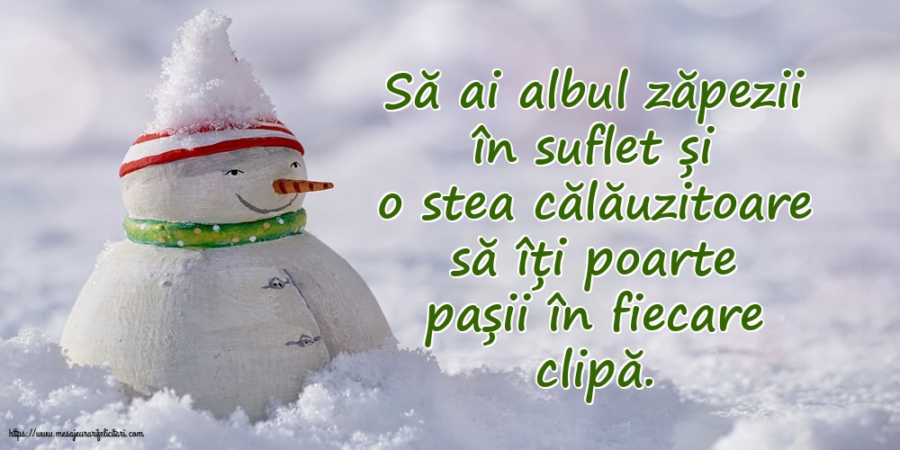 Felicitari de Iarnă - Să ai albul zăpezii în suflet - mesajeurarifelicitari.com