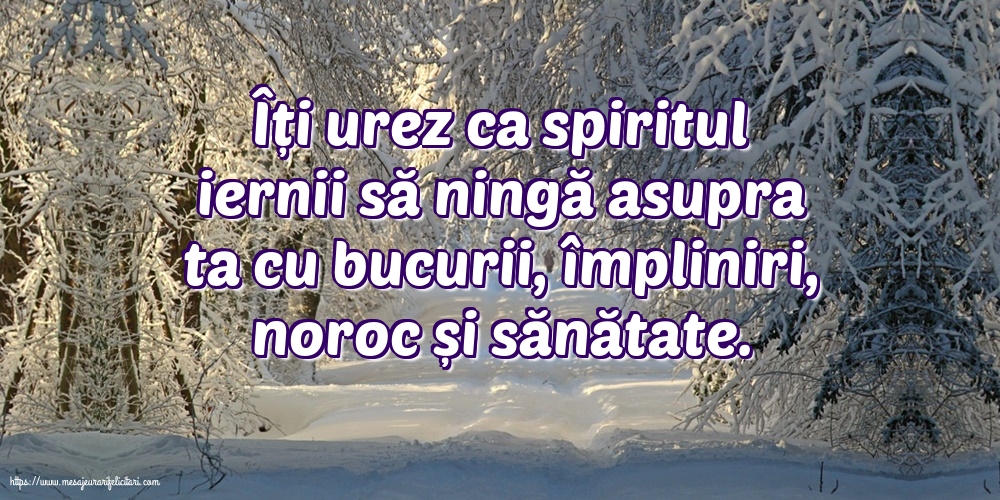 Felicitari de Iarnă - Spiritul iernii să ningă asupra ta cu bucurii - mesajeurarifelicitari.com
