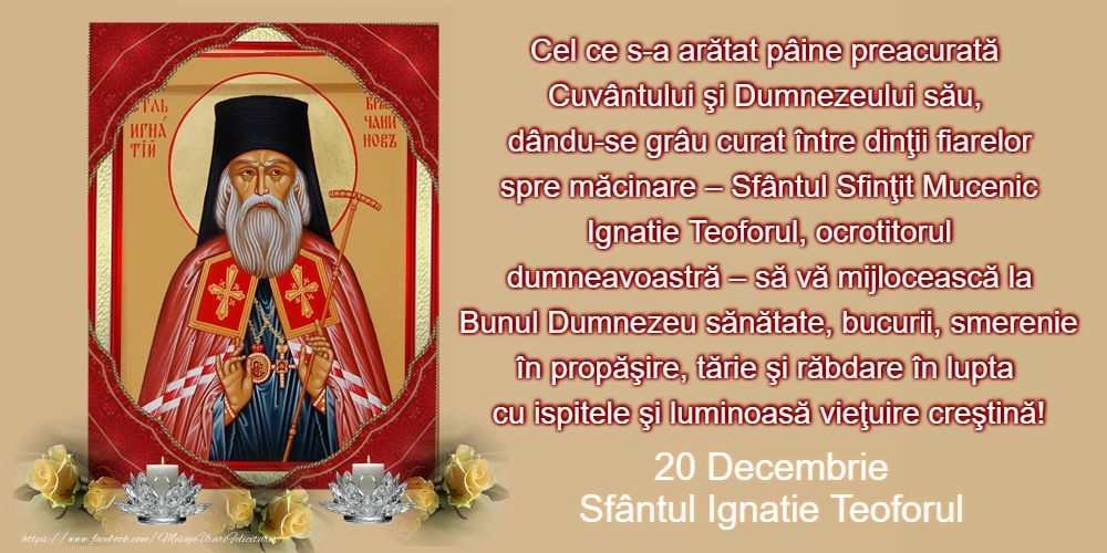 20 Decembrie - Sfântul Ignatie Teoforul
