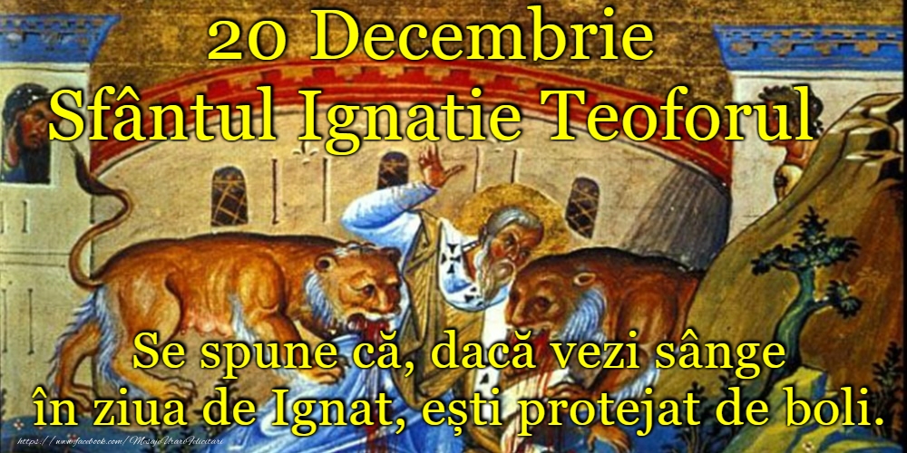 Felicitari de Sfântul Ignatie Teoforul - 20 Decembrie - Sfântul Ignatie Teoforul