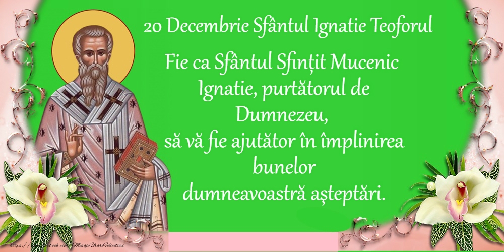 20 Decembrie - Sfântul Ignatie Teoforul
