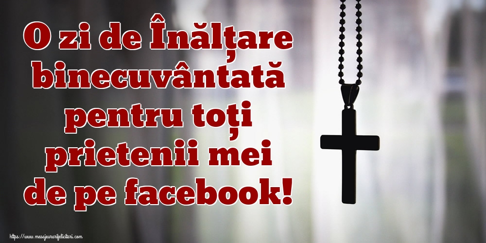 O zi de Înălțare binecuvântată pentru toți prietenii mei de pe facebook!
