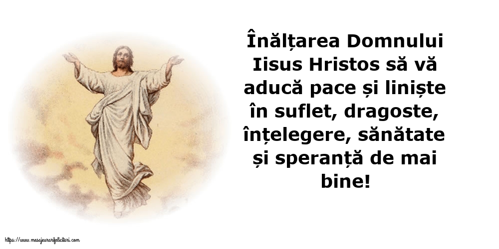 Înălțarea Domnului Înălțarea Domnului Iisus Hristos să vă aducă pace și liniște în suflet!