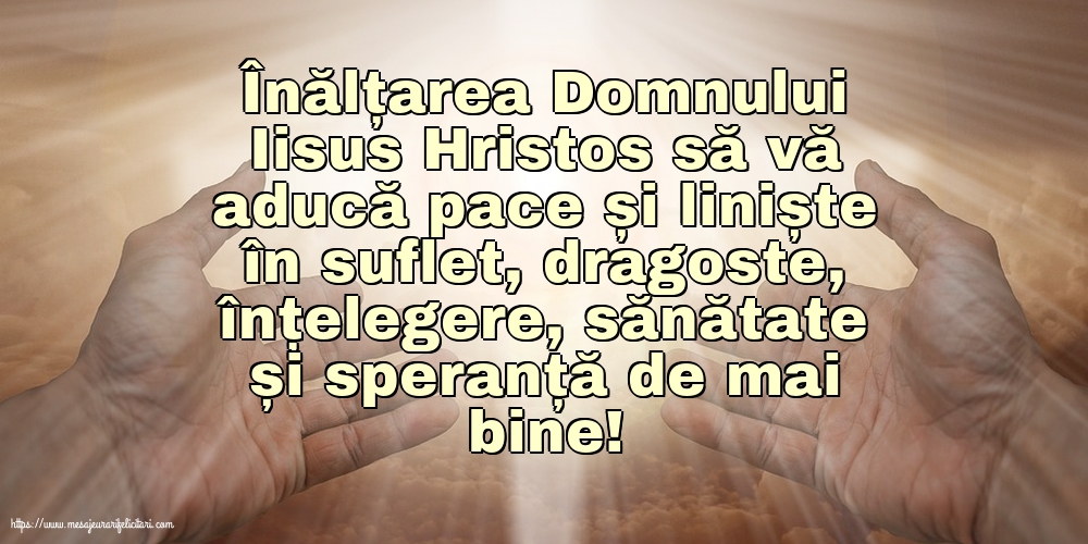 Înălțarea Domnului Înălțarea Domnului Iisus Hristos să vă aducă pace și liniște în suflet!