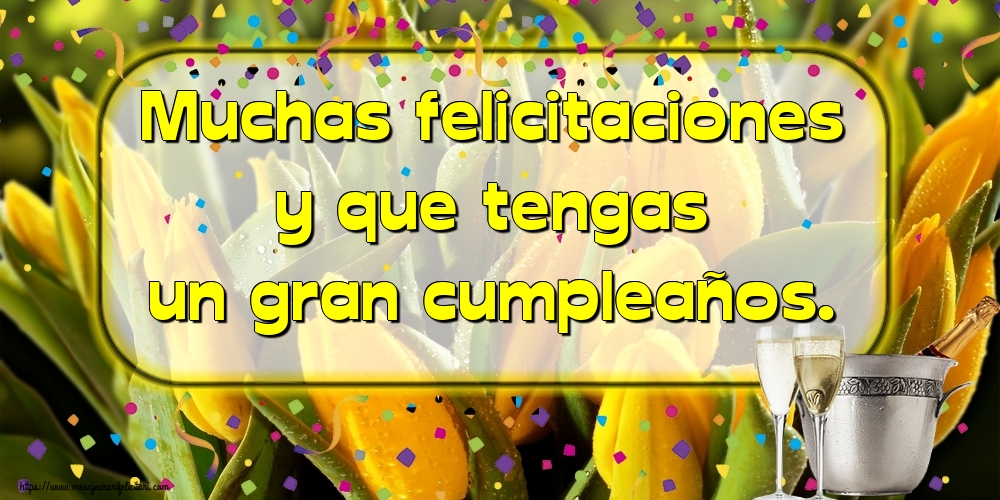 Felicitari de la multi ani in Spaniola - Muchas felicitaciones y que tengas un gran cumpleaños.